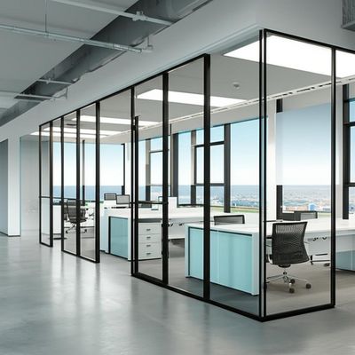 Ein guter Preis. Single Glazed Office Glass Partition Wall with Sound Insulation and 108mm/90mm Thickness for Panoramic System Online