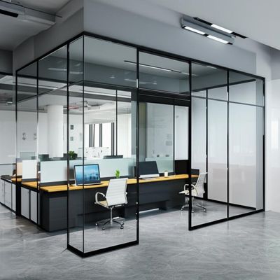 Ein guter Preis. Single Glazed Aluminium Frame Glass Partition Wall with 30-42dB Sound Insulation and Customizable Design for Sturdy Durable Office Use Online