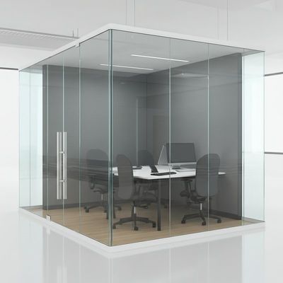 Moderne Büromauer Vollansicht Büroglas Trennwand