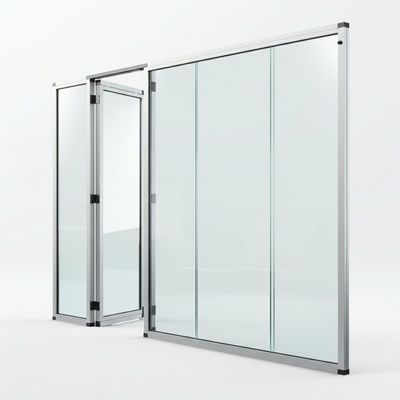 Verklappbare Doppel-Büro-Glas-Trennwand ohne Rahmen für Konferenzzentrum