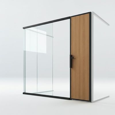 Modern eingerahmt Glas Trennwand mit Holzplatten für Büroräume