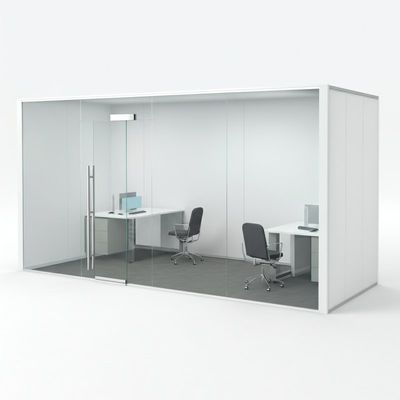 Vollständige Ansicht Glas-Büro Trennwände Aluminiumrahmen Glas Festtrennwand